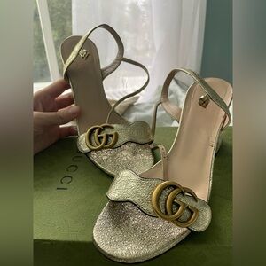 Gucci GG Metallic Sandal